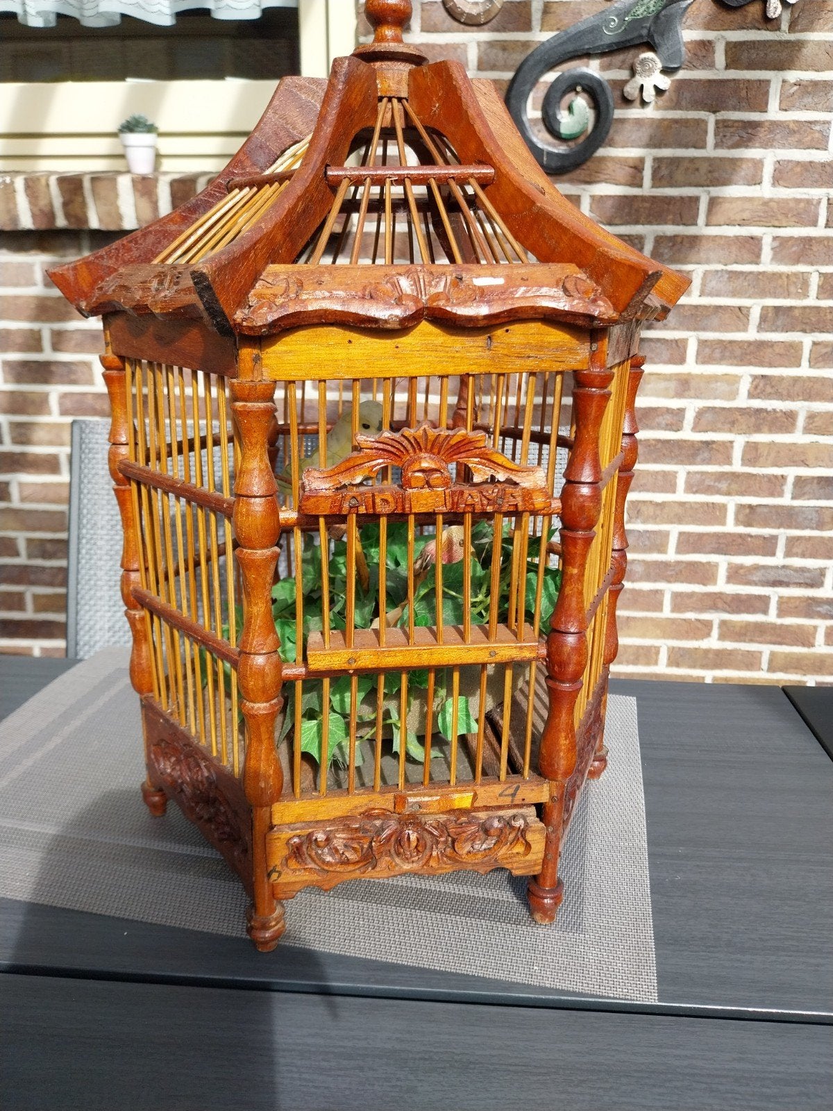 Antiek/vintage decoratief vogelkooi., Dieren en Toebehoren, Ophalen, Hout, Vogelkooi