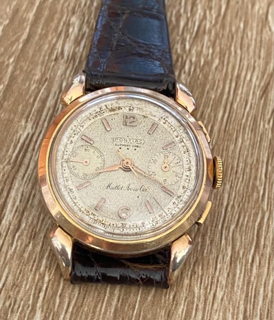 chronographe Pontiac Arc En Ciel, Bijoux, Sacs & Beauté, Montre-bracelet, Enlèvement ou Envoi, Utilisé, Autres matériaux