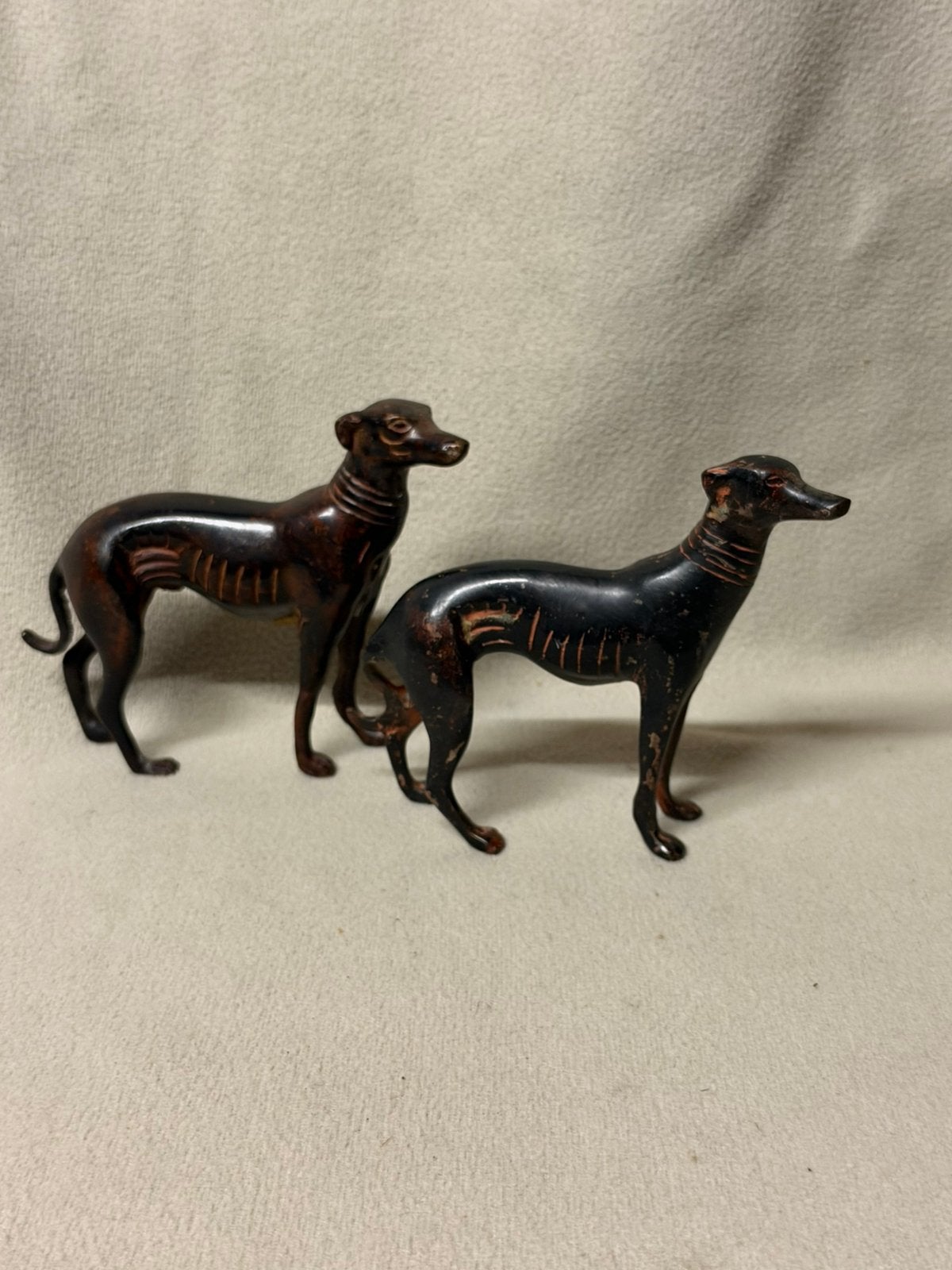Koppel vintage windhond beelden, Antiek en Kunst, Ophalen of Verzenden