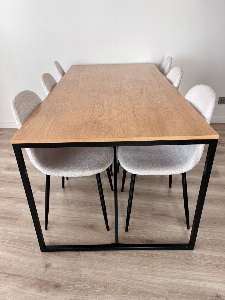 Tafel + 6 stoelen, Huis en Inrichting, Ophalen, Gebruikt, Vierkant, 50 tot 100 cm