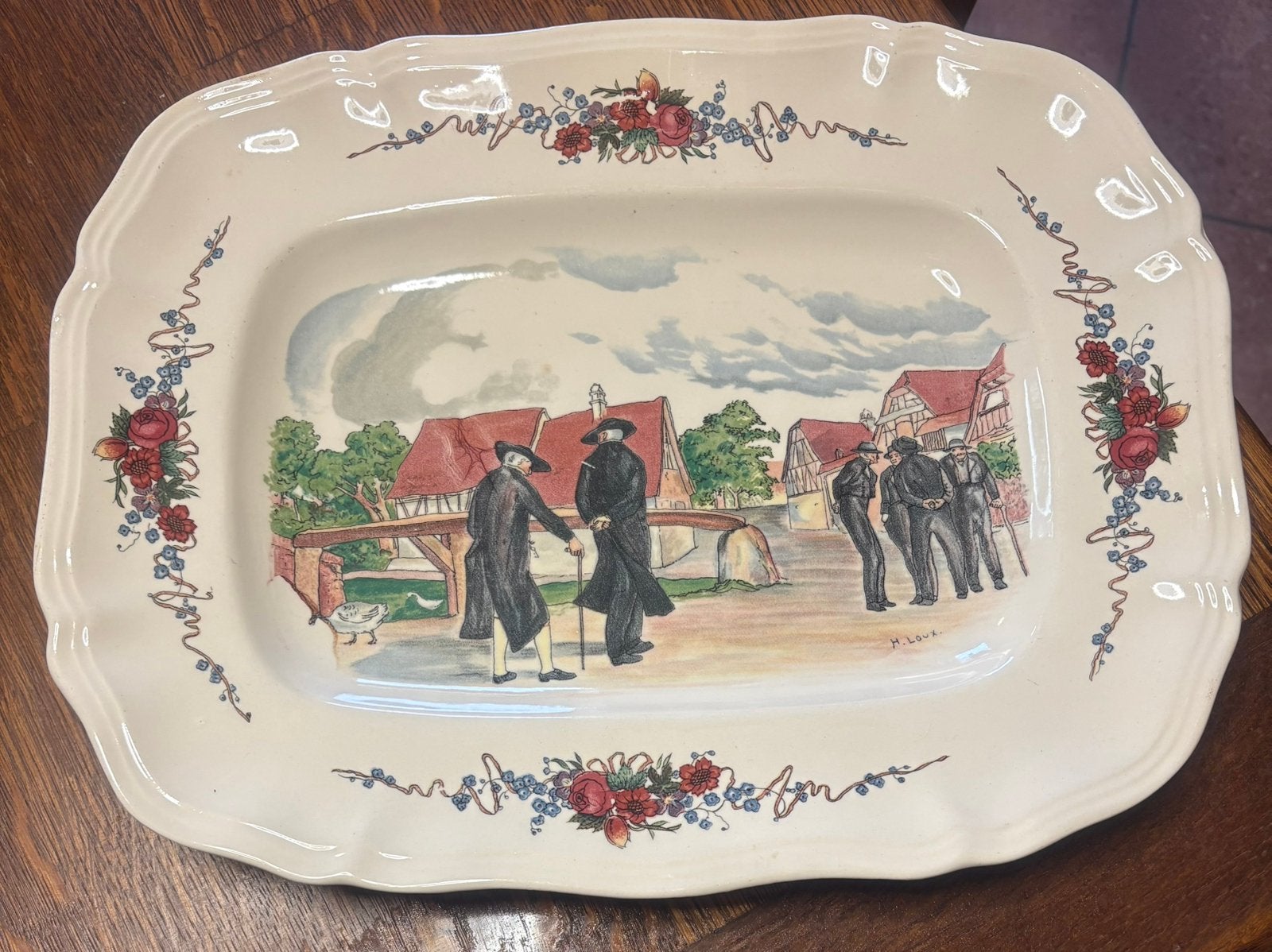 Grand Plat de Service Ovale OBERNAI - Sarreguemines (H.Loux), Enlèvement