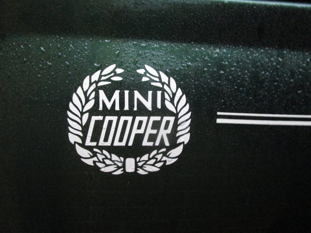 "Mini Cooper" laurel, sticker, WIT Klassieke Mini, Auto-onderdelen, Ophalen, Nieuw, Voor, Mini