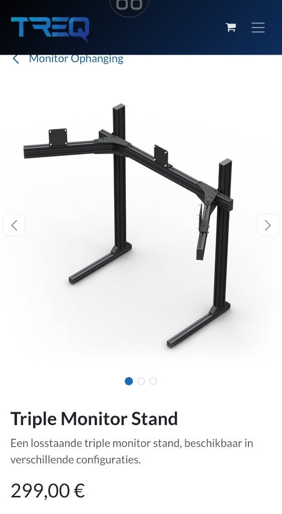 Treq triple monitor stand 150 euro, Computers en Software, Monitoren, Ophalen, Zo goed als nieuw