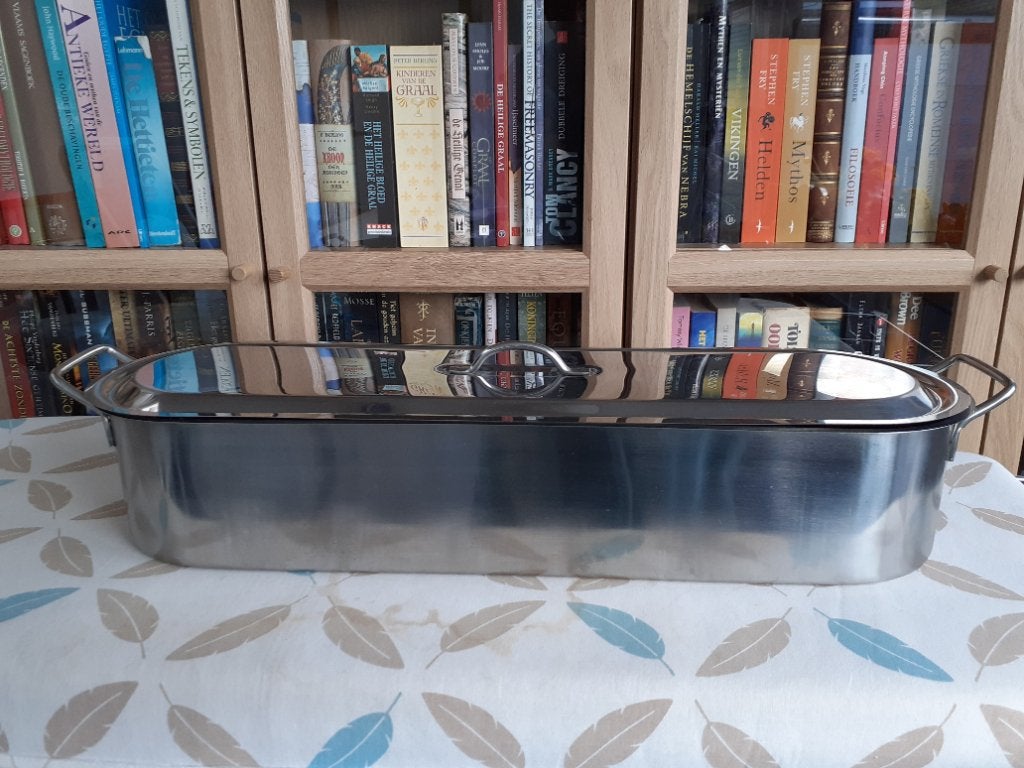Vispan of poissonnière 62cm, Ophalen, Overige typen, Zilver, Zo goed als nieuw