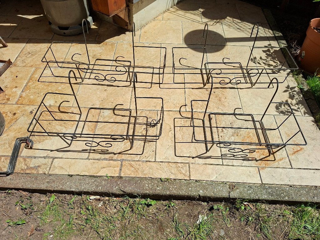 4 supports de jardinière en fer gris, Moins de 30 cm, Enlèvement, Utilisé, Balcon