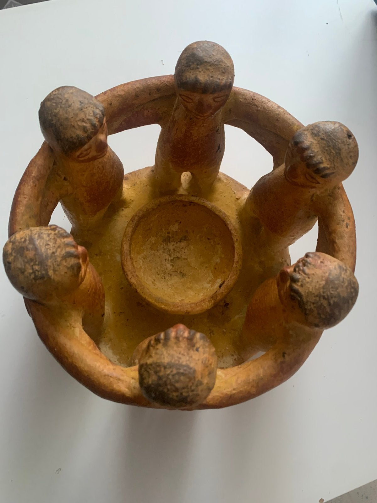 Kaarsenhouder van oude Azteekse klei (3,2 k/23/19 cm), Ophalen of Verzenden