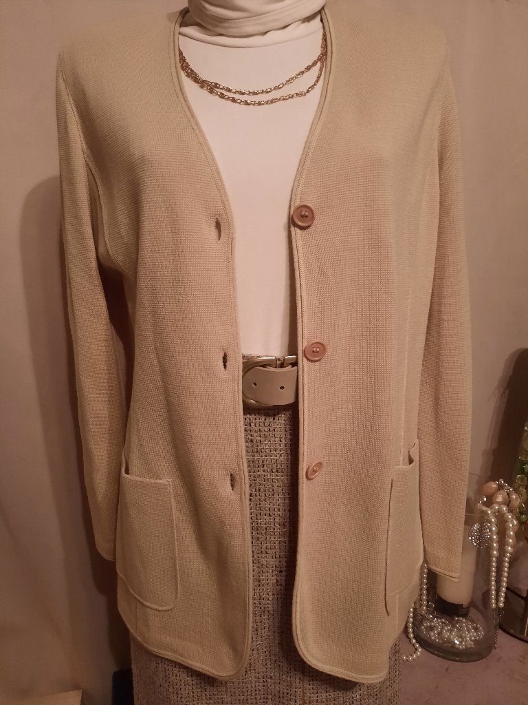 Mooi wintervest/gilet Devernois Paris, Beige, Maat 42/44 (L), Ophalen of Verzenden, Zo goed als nieuw