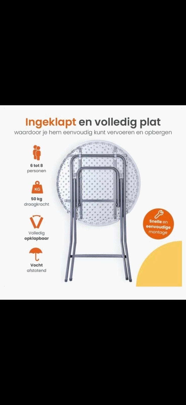 klaptafels/staantafels, Ophalen