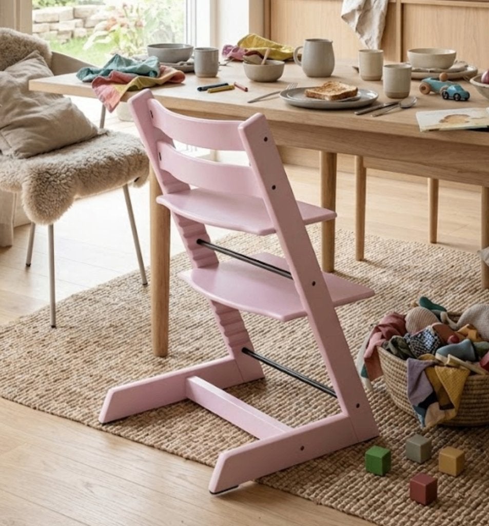 roze/ paars stokke trip trap, Kinderen en Baby's, Kinderstoelen, Ophalen, Gebruikt