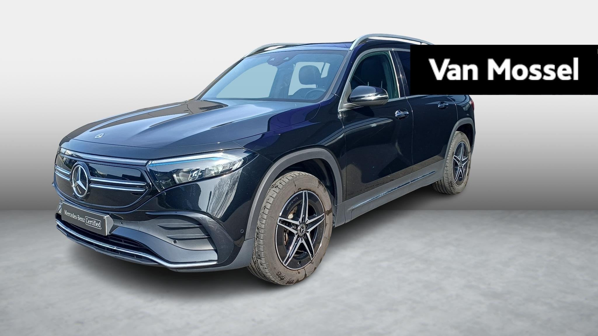 Mercedes-Benz EQB 250 AMG Line + 7-ZITPLAATSEN + LEDER + PAN, Dealer onderhouden, Stof, Gebruikt, Zwart