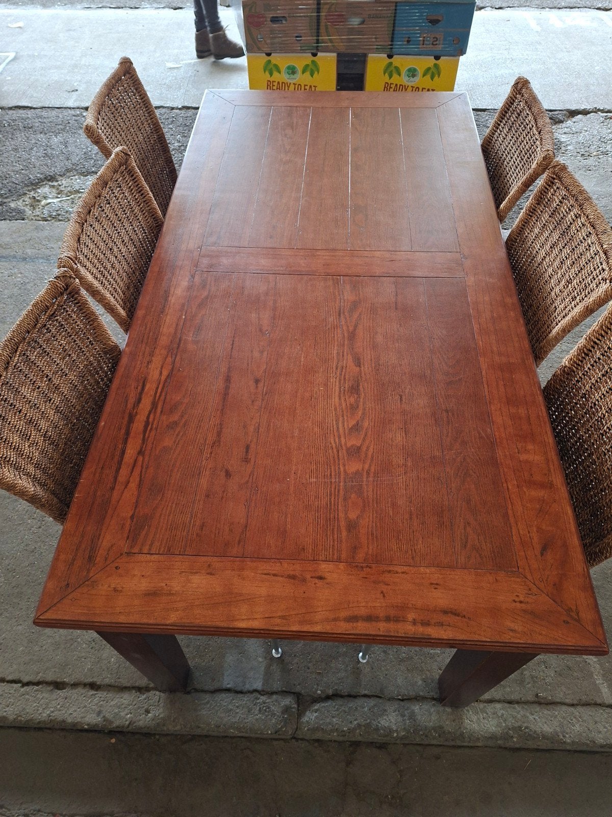 teak tafel en 6 stoelen, Ophalen