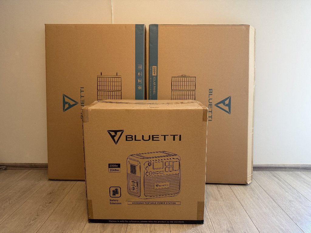 BLUETTI AC200 MAX + 2x PV350 zonnepanelen, Bricolage & Construction, Panneaux solaires & Accessoires, Enlèvement, Neuf, Système complet