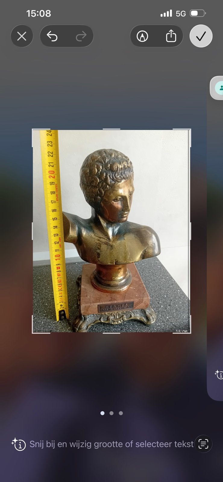 Vintage Hermes buste – Made in Greece – marmeren voet, Ophalen, Zo goed als nieuw