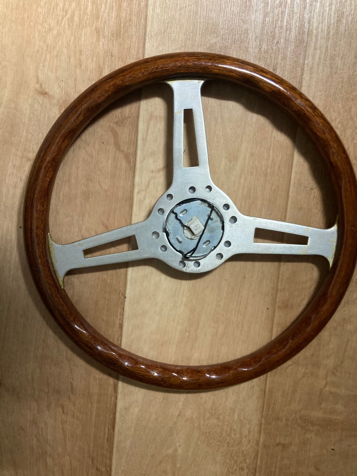 Stuurwiel van hout en aluminium, Ophalen of Verzenden, Gebruikt