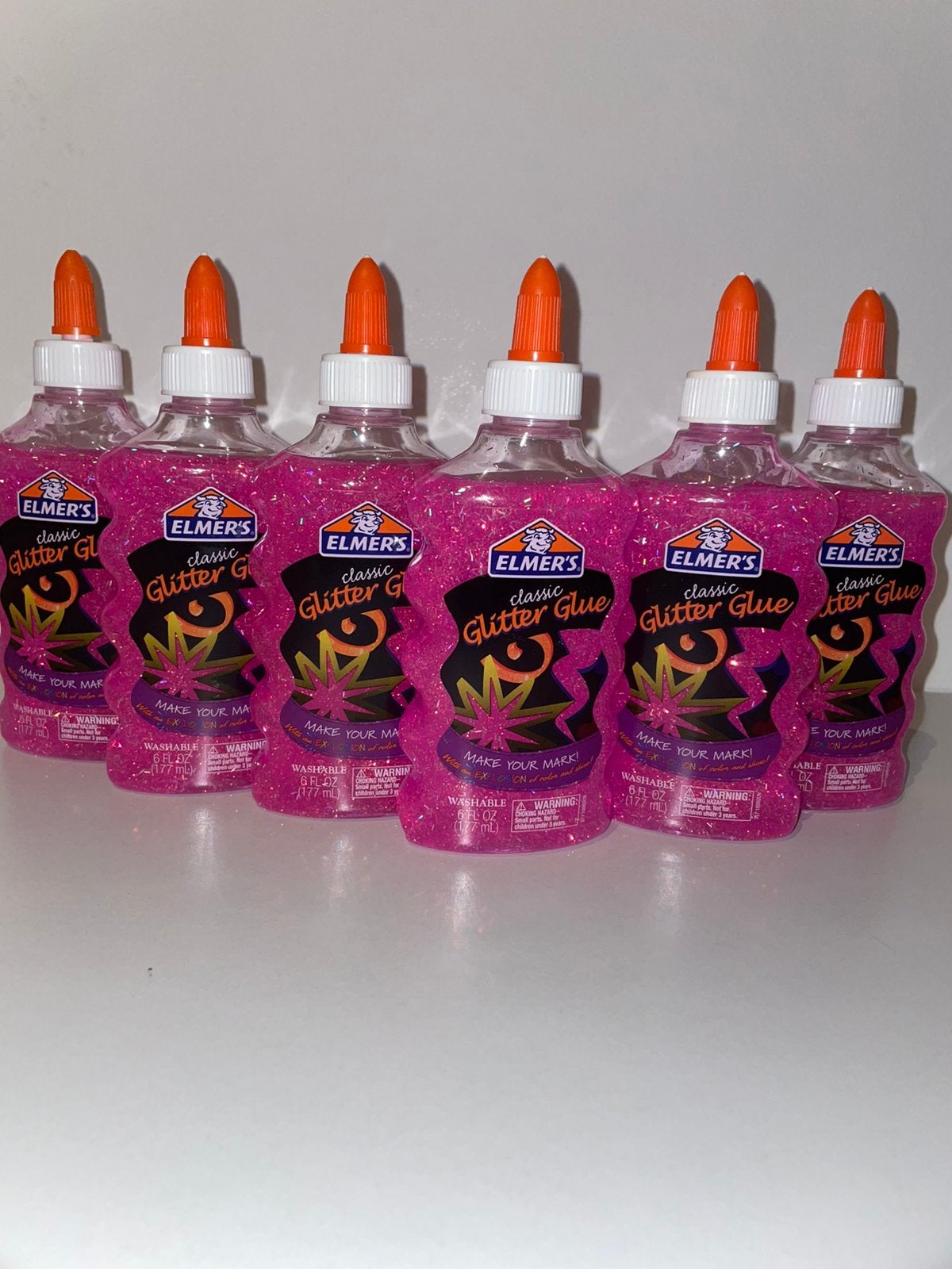 6 Roze Elmer’s glitter lijm nieuw | knutselen, school, slijm, Ophalen, Zo goed als nieuw, Roze