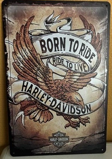 2 retro wandplaten Harley Davidson, Motos, Motos Autre, Enlèvement ou Envoi