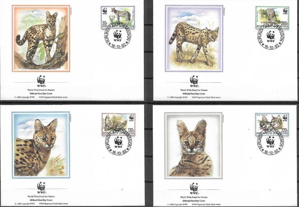 Timbres ( FDC )  animaux : félins et carnassiers, Enlèvement ou Envoi, Affranchi, Animal et Nature