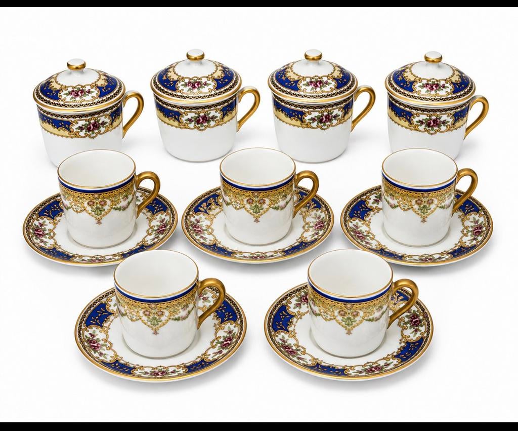 Antieke Limoges porseleinen set – Frankrijk – elegant design, Enlèvement ou Envoi
