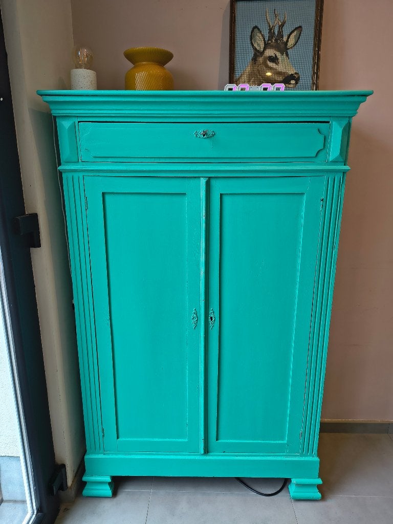 prachtige oude meidenkast / linnenkast, Ophalen, Met plank(en), Gebruikt, 100 tot 150 cm