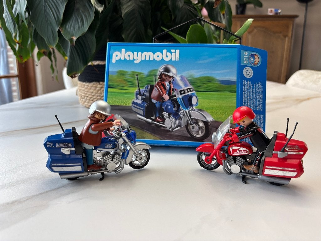 Playmobil Duo de motos avec pilotes, Comme neuf, Enlèvement, Véhicule, City action