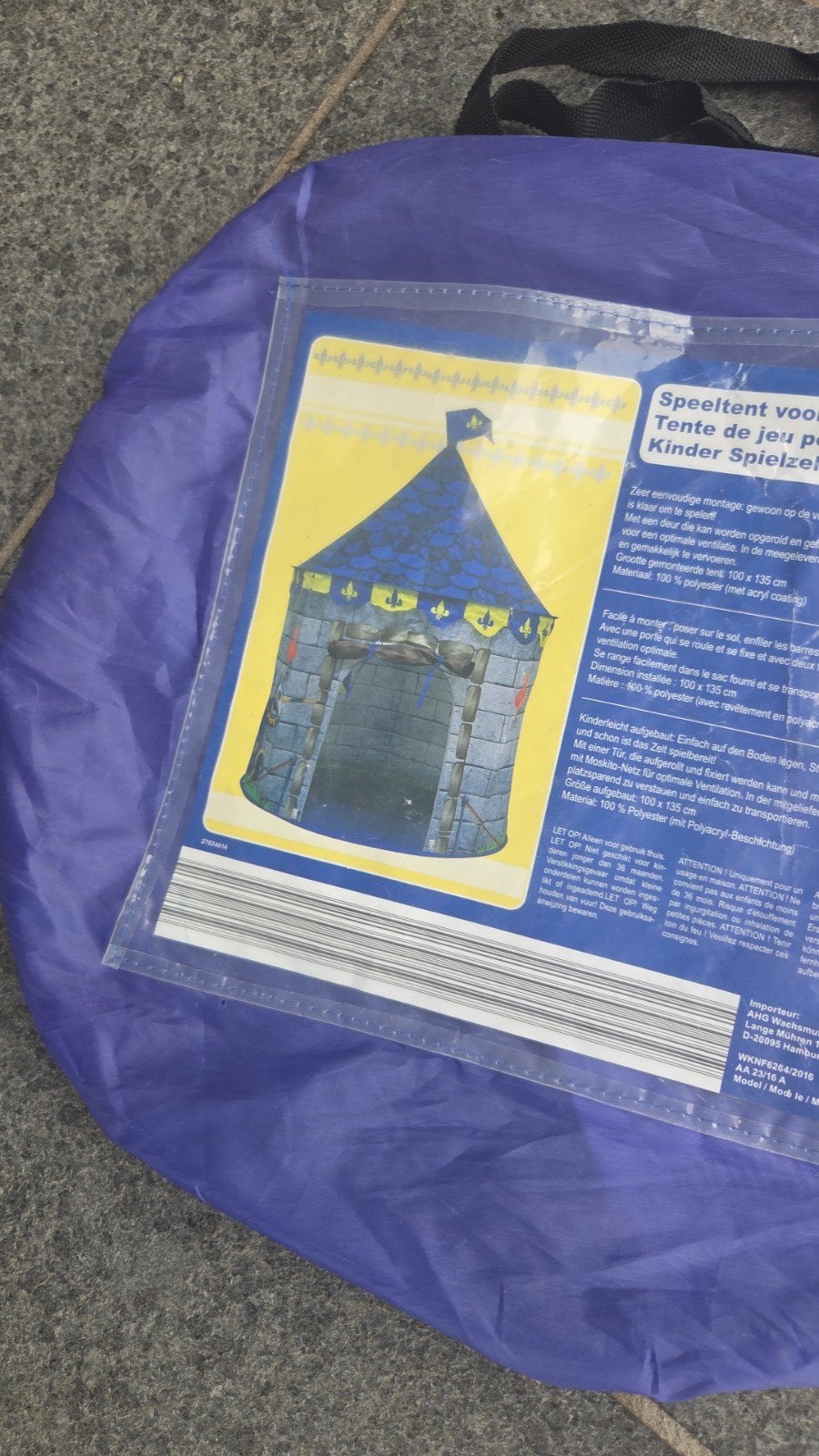 speeltent voor kinderen, Ophalen