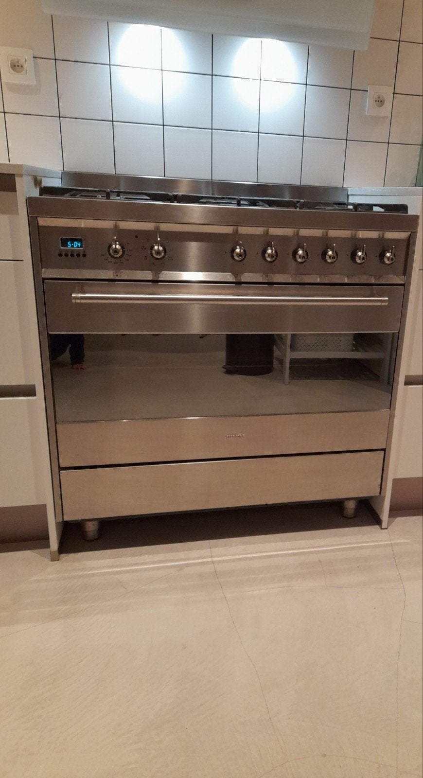 SMEG gasfornuis (6pit) met elektrische oven, Elektronische apparatuur, Ophalen, Gebruikt, Hete lucht, Gas