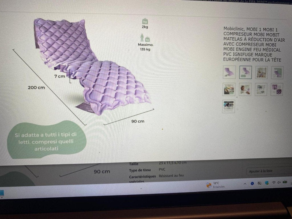 Medisch matras voor luchtreductie., Ophalen of Verzenden, Zo goed als nieuw, X, Matras