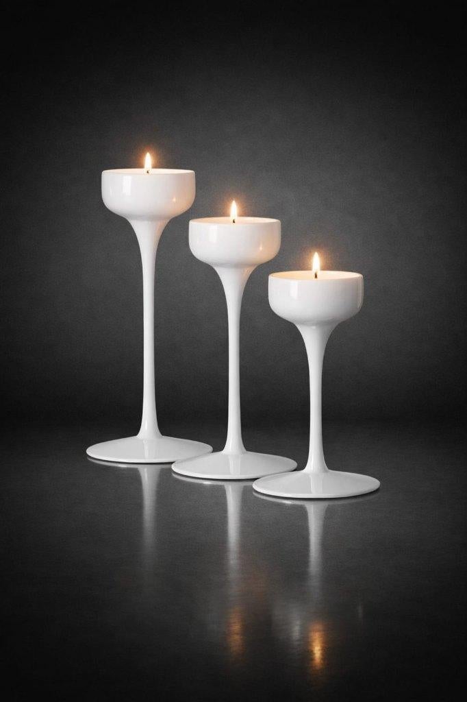 Set van drie kandelaars uit de Ikea Blomster collectie., Ophalen, Glas