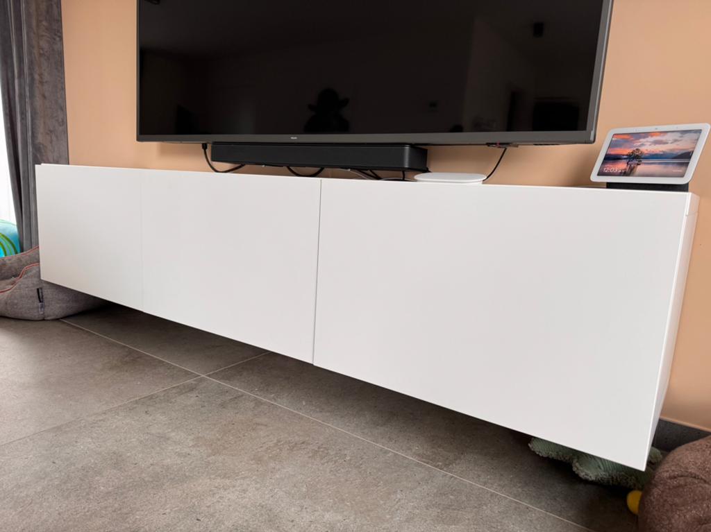 Tv-kast / Tv-meubel met drukdeuren (wit), Huis en Inrichting, Ophalen, 150 tot 200 cm, Zo goed als nieuw, Minder dan 100 cm