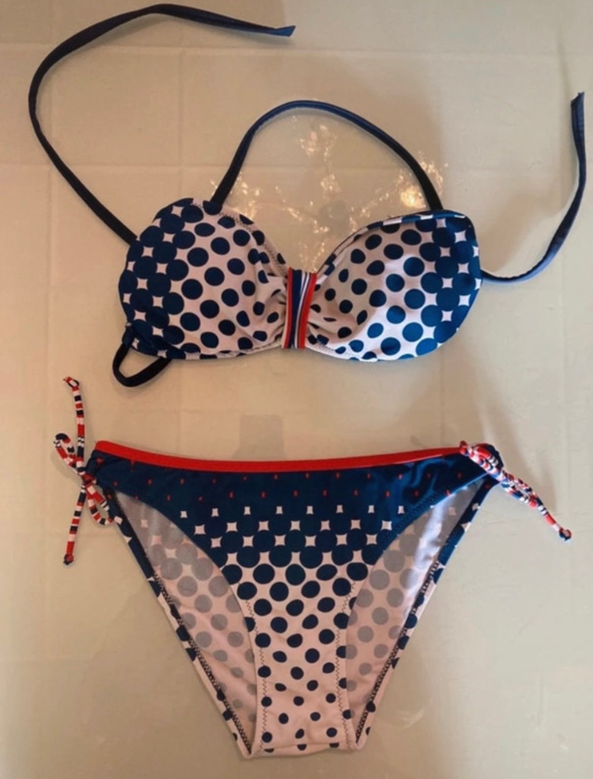 Bikini met stippen, small, Ophalen of Verzenden, Zo goed als nieuw, Blauw, Bikini