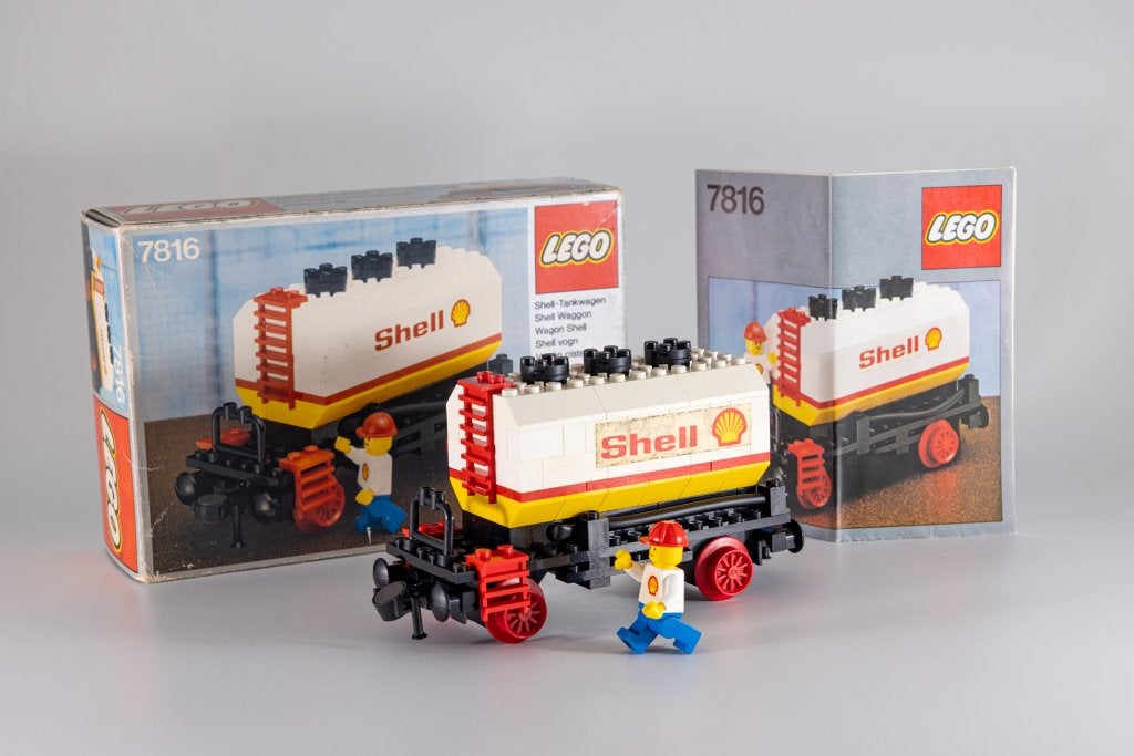 LEGO 7816 Shell Tanker Wagon (1980) - compleet met doos, Compleet, Gebruikt, Overige thema's, Lego