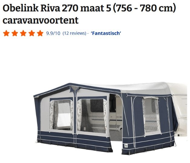voortent obelink riva maat 5, Caravanes & Camping, Auvents, Enlèvement, Neuf, Ten Cate All Season 240g/m2, Autres marques