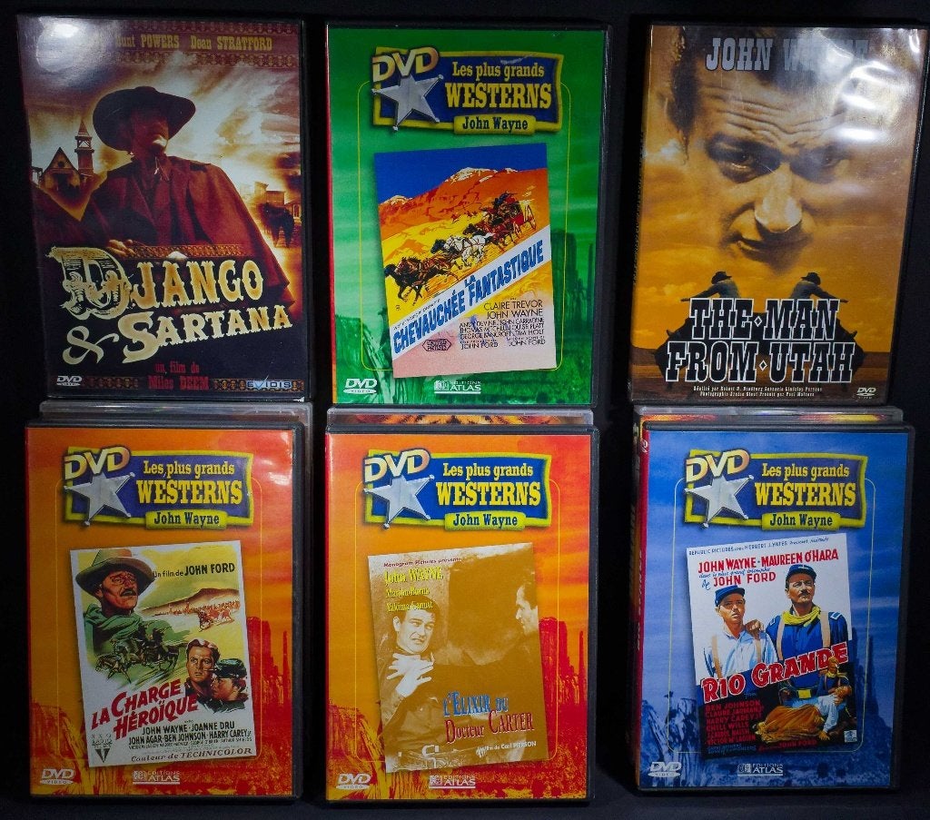 lot de 20 dvds western ,10 avec John wagne, Tous les âges, Enlèvement ou Envoi, Comme neuf, Action