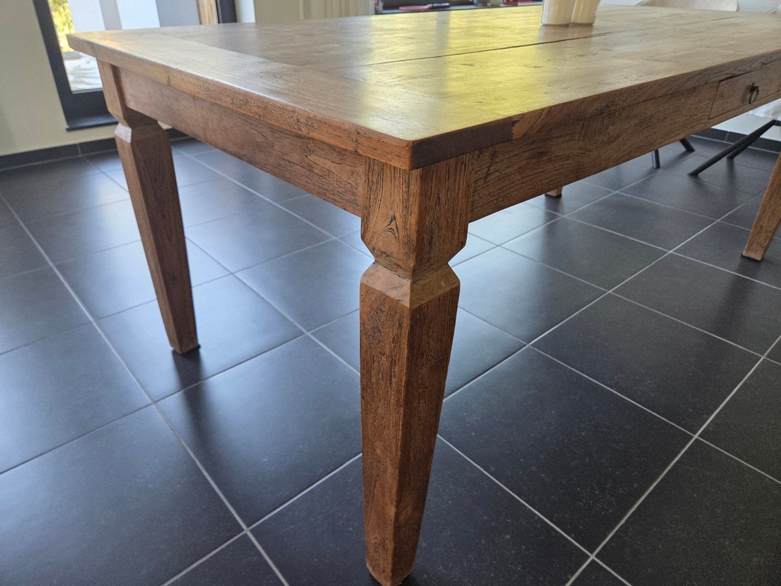 teaken tafel, Ophalen, Gebruikt, Teakhout, 200 cm of meer