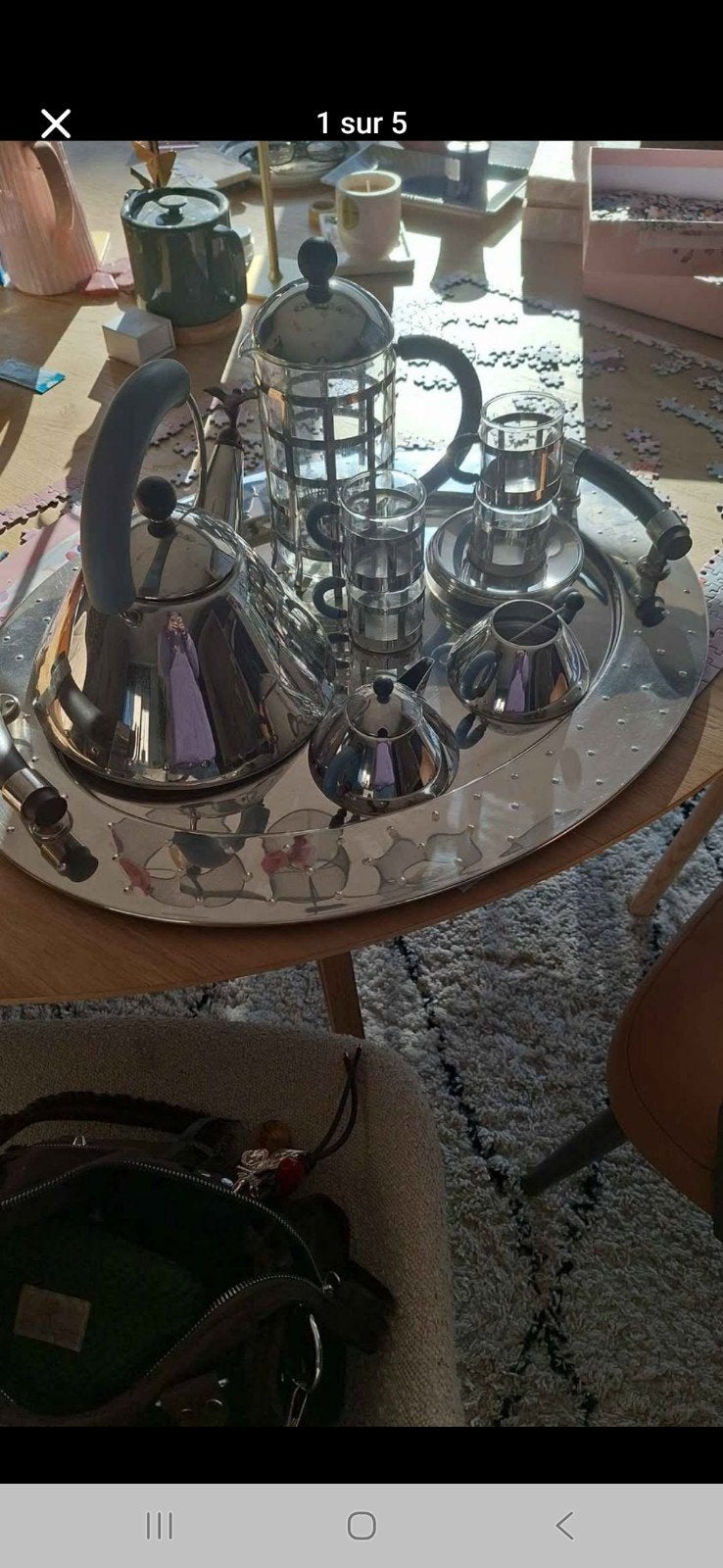 Service  café complet Alessi, Maison & Meubles, Enlèvement, Comme neuf, Verre, Contemporain
