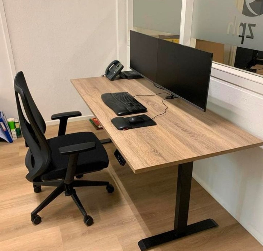 Elektrische zit sta bureau 160x80cm, als nieuw, Huis en Inrichting, Bureaus, Zo goed als nieuw, Zit-sta bureau, Modern, Metaal
