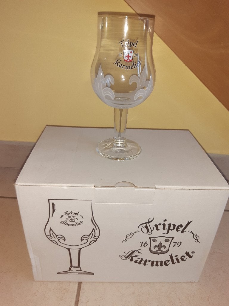 glazen TRIPLE KARMELIET 6st in doos, Verzamelen, Ophalen, Nieuw, Glas of Glazen, Overige merken
