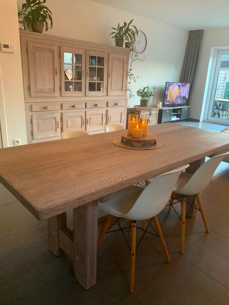 eetkamer scandinavisch vol eik, 150 à 200 cm, Cinq personnes ou plus, Enlèvement, 50 à 100 cm