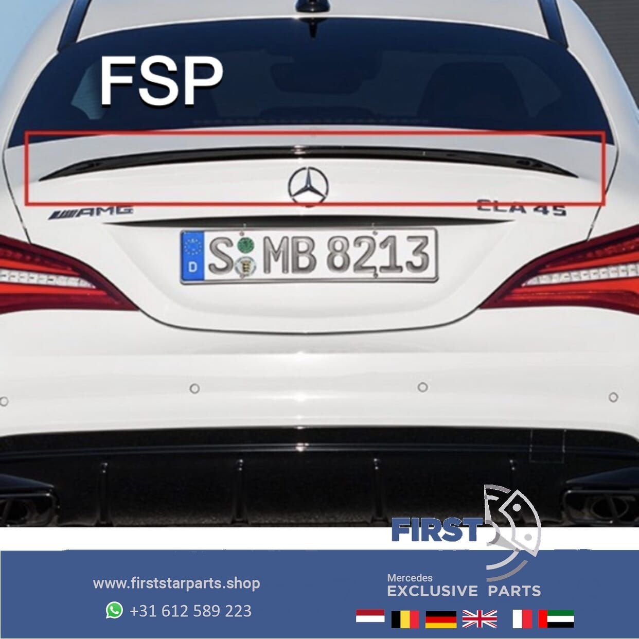 W117 C117 CLA 45 AMG ACHTERKLEP SPOILER ZWART Mercedes KOFFE, Auto-onderdelen, -, -, -, Achterklep