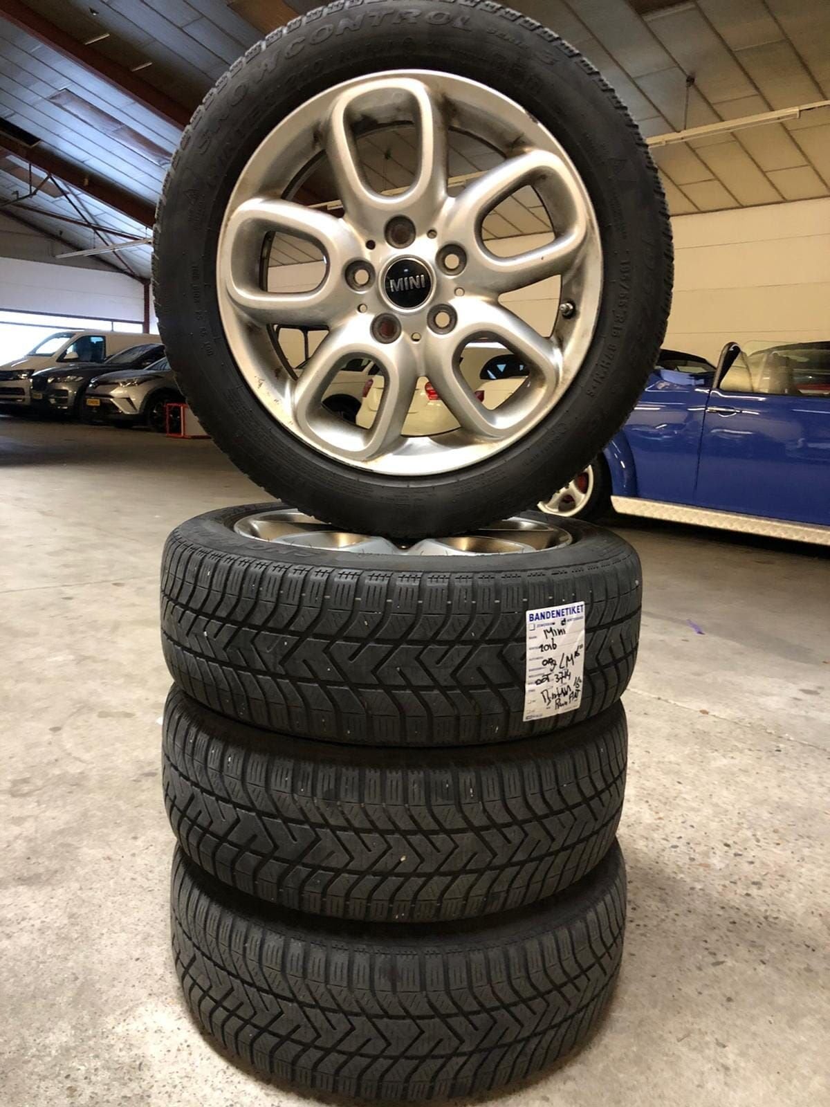 #800 Mini Cooper LM Winterbandenset 5x112 Run Flat TPMS, Ophalen, Gebruikt, -, Banden en Velgen