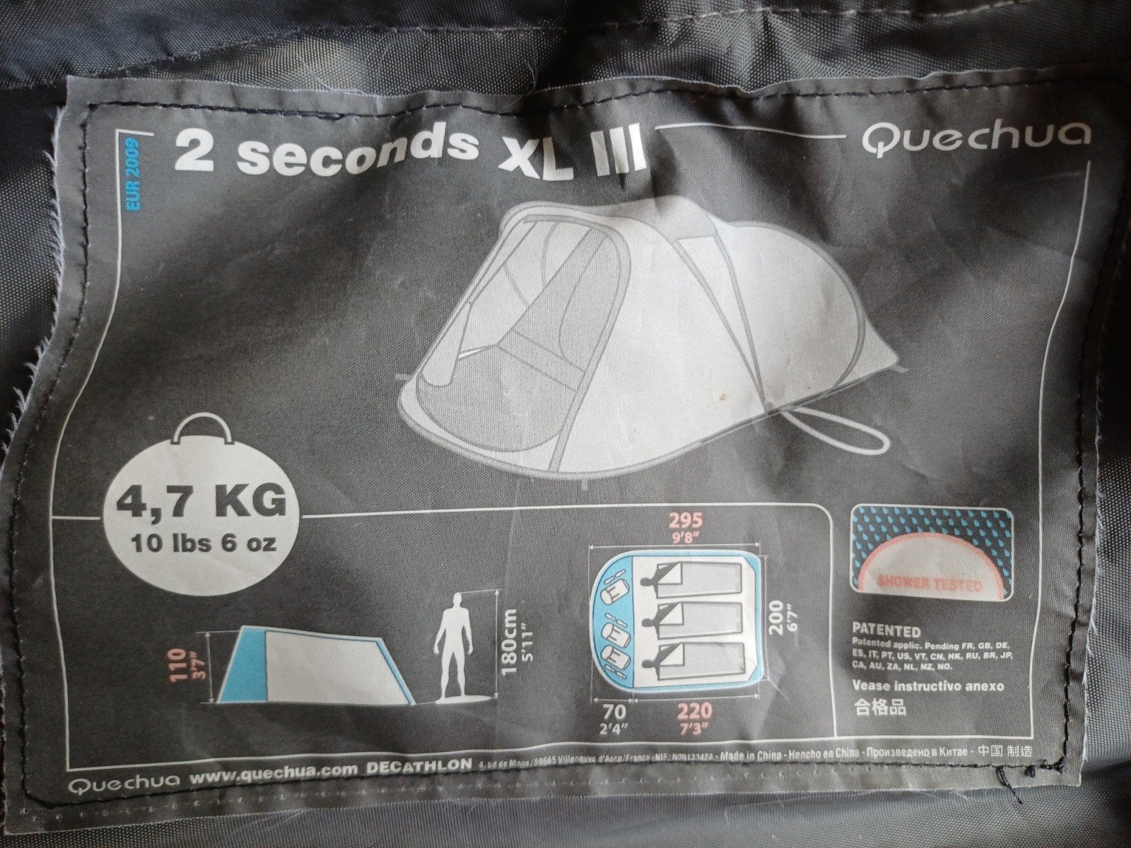 Quechua 2 seconds 3 persoons tent, Ophalen