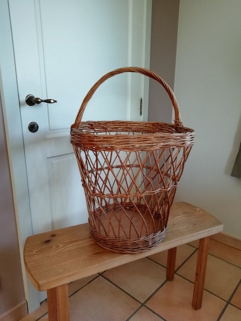 rieten mand, Huis en Inrichting, Ophalen, Gebruikt, Mand, Vierkant