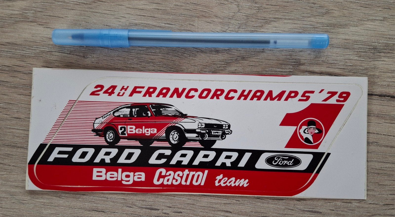Autocollant ancien Belga Castrol Ford Capri team Francorcham, Collections, Enlèvement ou Envoi, Comme neuf, Voiture ou Moto