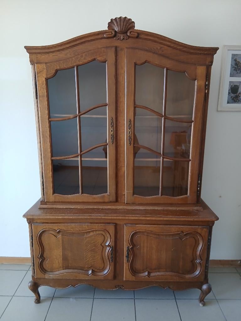 Buffet vitrine (région Saint-Hubert), Enlèvement, Utilisé, Verre, Avec tablette(s)