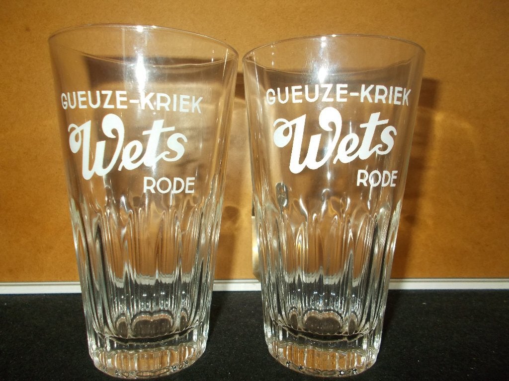 2 verres à Gueuze-Kriek de West-Sint-Genesius-Rode. poids !, Collections, Enlèvement, Utilisé, Verre ou Verres, Autres marques