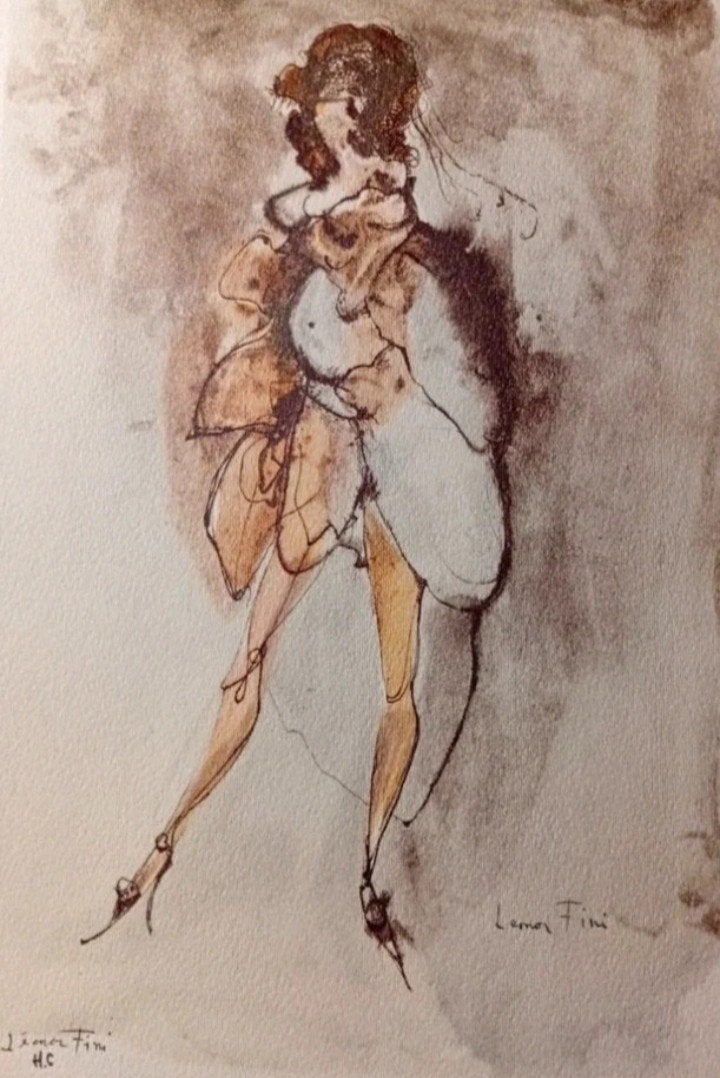 Leonor Fini. Curiosa.De travestiet. Oude gesigneerde gravure, Ophalen of Verzenden