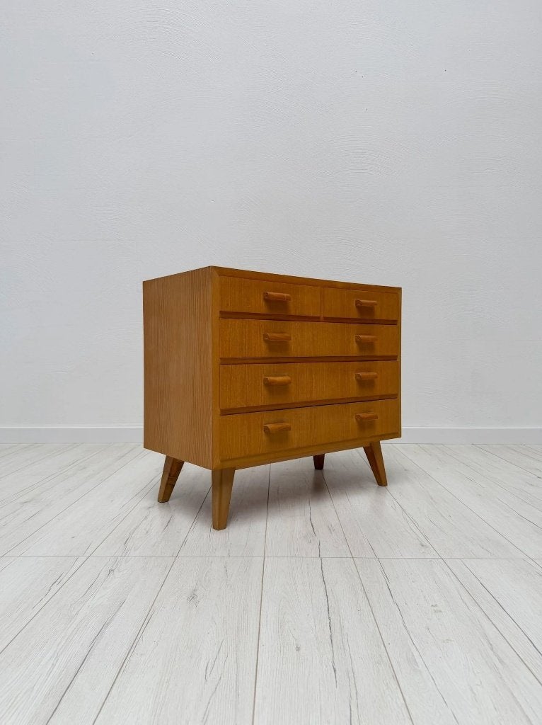 Commode vintage mid-century en chêne années 60, Maison & Meubles, 25 à 50 cm, Moins de 100 cm, Vintage Mid-Century Design, Enlèvement