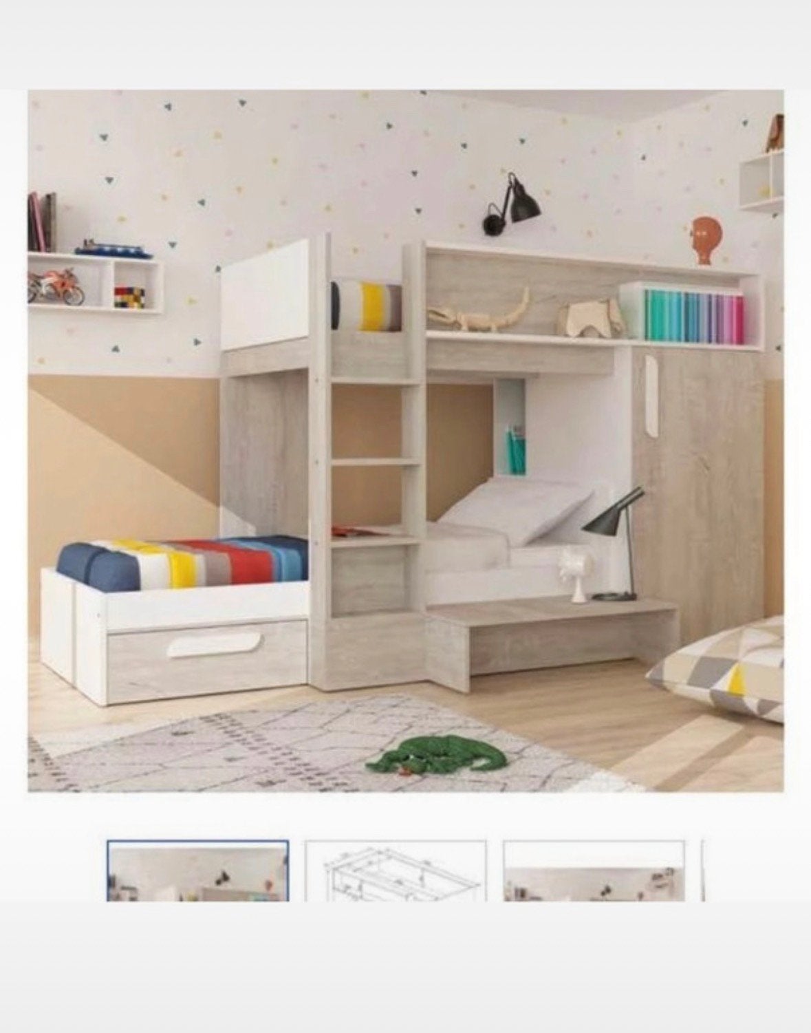 Kinder (hoek) Stapelbed 279x135x160cm, Ophalen, Zo goed als nieuw, Stapelbed