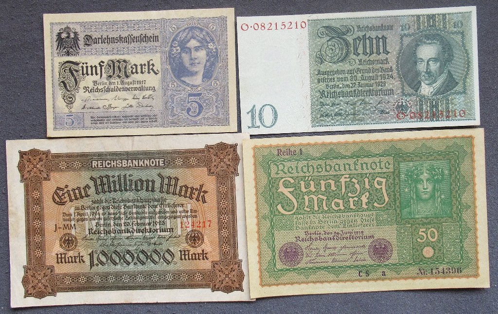 Germany  lot of 4 banknotes, Verzenden, Duitsland
