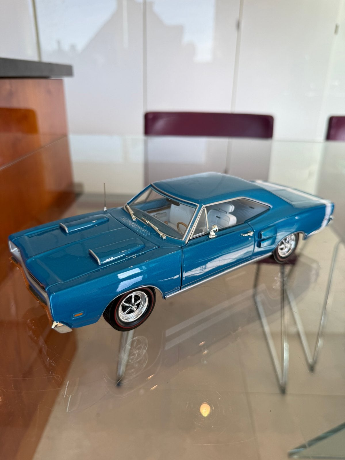 Prachtige Dodge Coronet R/T Hardtop AutoWorld uit 1969 1:18, Ophalen of Verzenden, Zo goed als nieuw, Auto, Overige merken